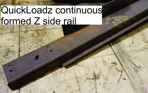 QuickLoadz continuous formed Z side rail