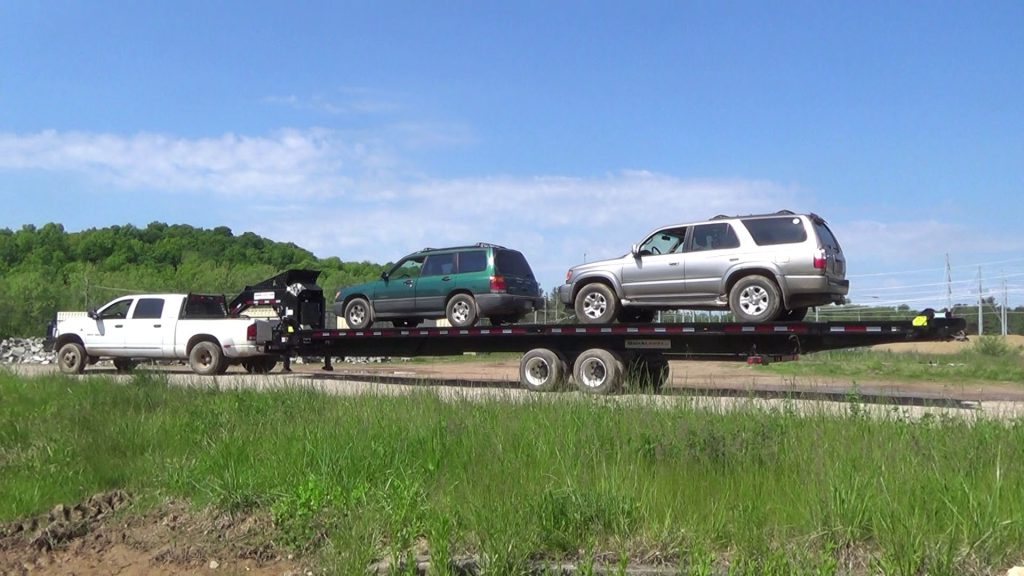 QuickLoadz towing two cars
